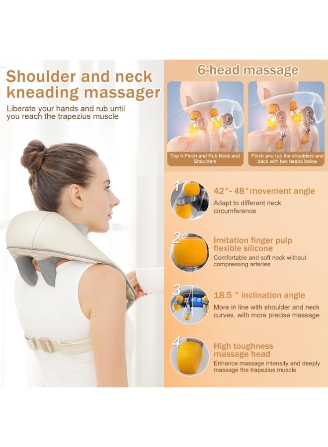 جهاز تدليك الرقبة والأكتاف - مساج شياتسو 4D مع خاصية التدفئة - جهاز كهربائي مريح لتخفيف آلام العضلات في المنزل والمكتب - Image 2